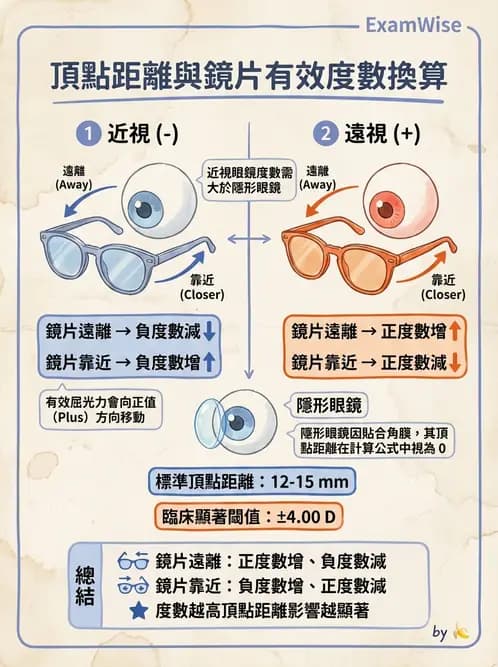 驗光師 - 頂點距離換算與等效處方 - AI 圖文解析預覽