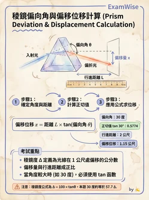 驗光師 - 稜鏡光學原理與度量 - AI 圖文解析預覽