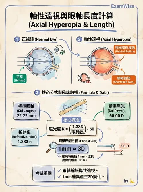 驗光師 - 模型眼屈光計算與屈光不正 - AI 圖文解析預覽