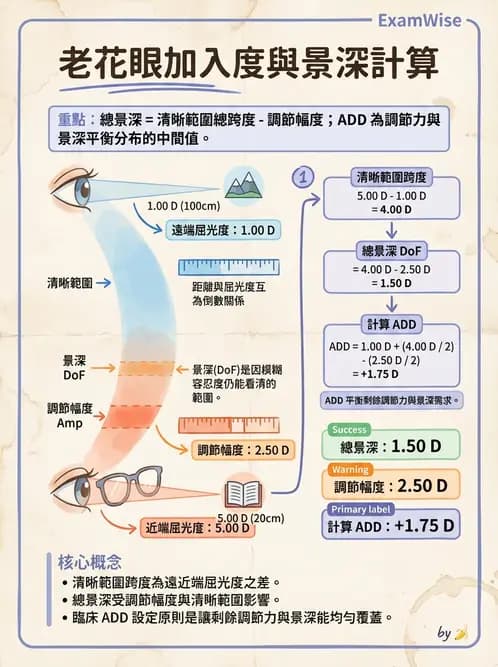 驗光師 - 景深、加入度與老花矯正 - AI 圖文解析預覽