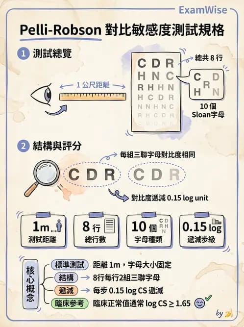 驗光師 - 對比敏感度與色覺檢查 - AI 圖文解析預覽