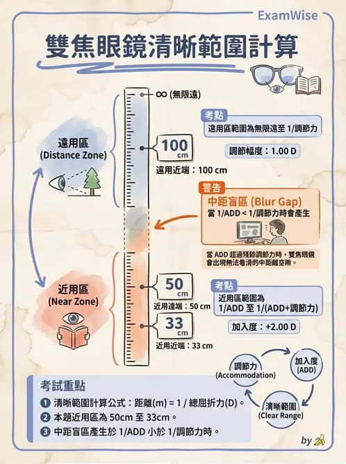 驗光師 - 老花眼概念、調節幅度與配鏡光學 - AI 圖文解析預覽