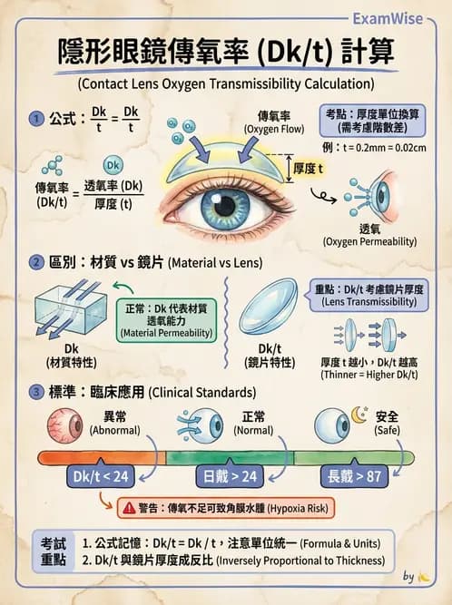 驗光師 - 軟式鏡片含水量、透氧與濕潤性 - AI 圖文解析預覽