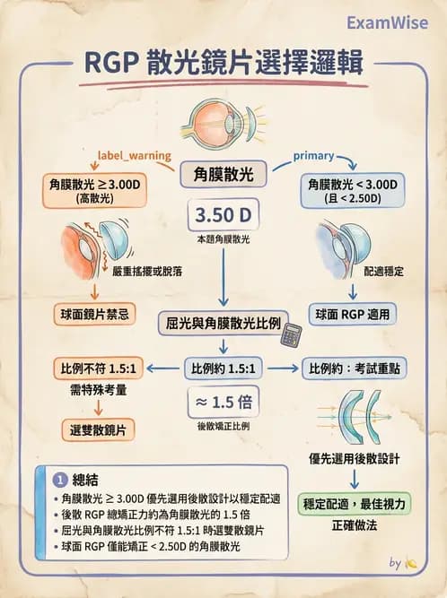 驗光師 - 硬式隱形眼鏡度數與散光計算 - AI 圖文解析預覽