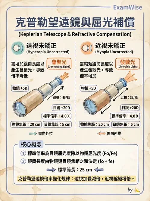 驗光師 - 望遠鏡光學原理與計算 - AI 圖文解析預覽