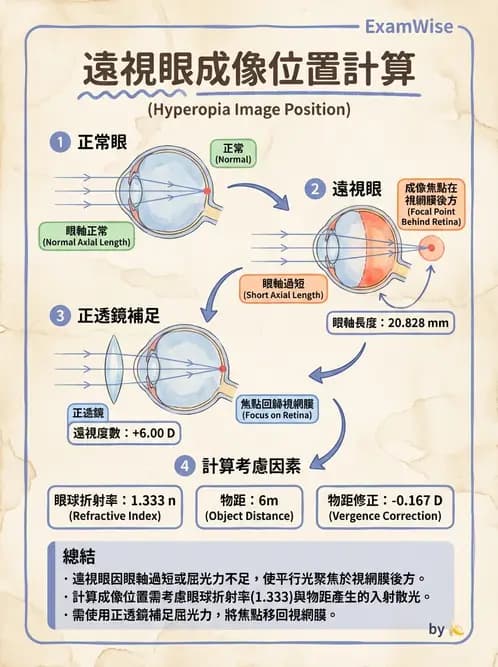 驗光師 - 模型眼屈光計算與屈光不正 - AI 圖文解析預覽