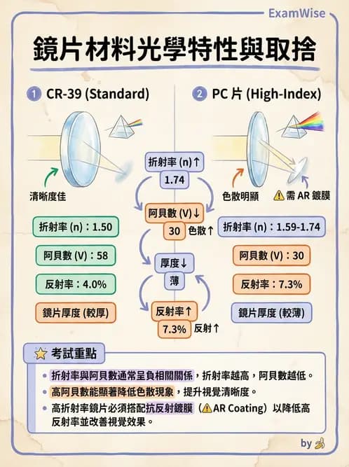 驗光師 - 鏡片材質、鍍膜與隱形眼鏡 - AI 圖文解析預覽
