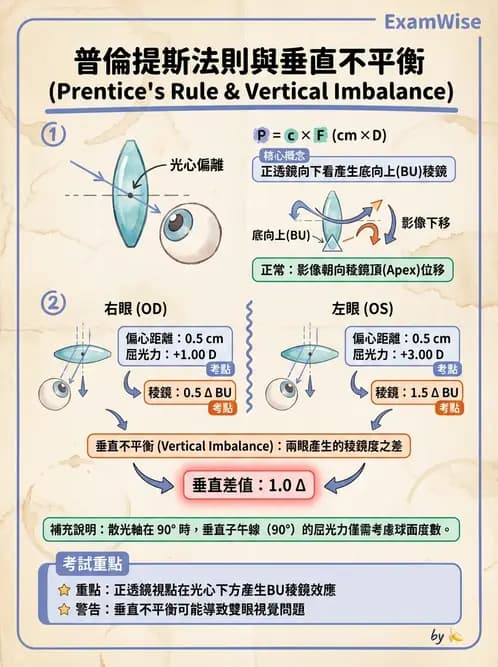 驗光師 - 老花眼概念、調節幅度與配鏡光學 - AI 圖文解析預覽