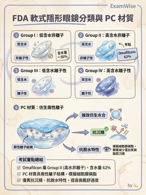 驗光師 - 軟式鏡片單體與化學分類 - AI 圖文解析預覽