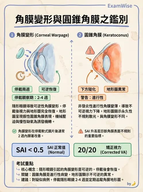 驗光師 - 角膜缺氧、水腫與變形 - AI 圖文解析預覽