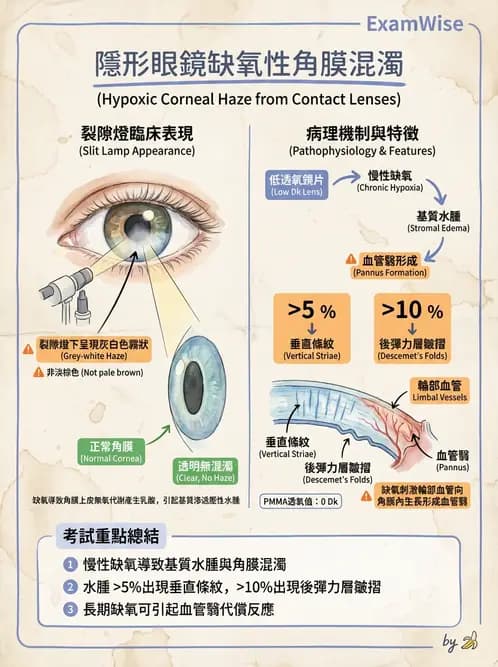 驗光師 - 角膜缺氧、水腫與變形 - AI 圖文解析預覽