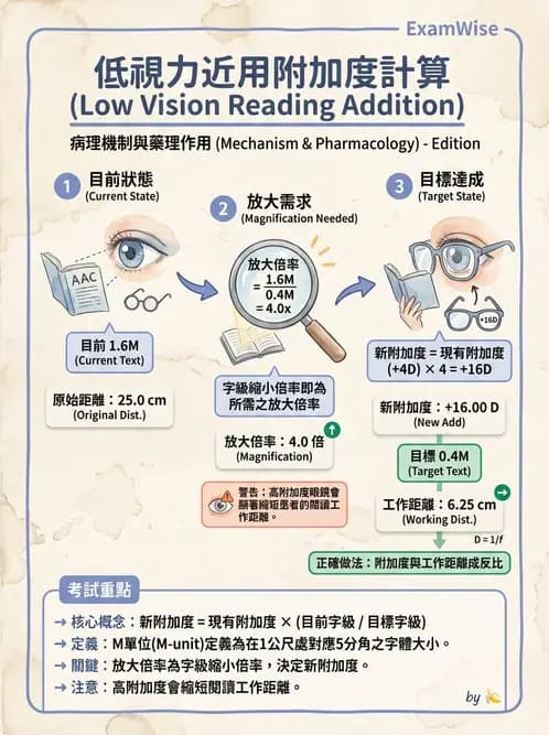 驗光師 - 放大原理與近距離光學計算 - AI 圖文解析預覽