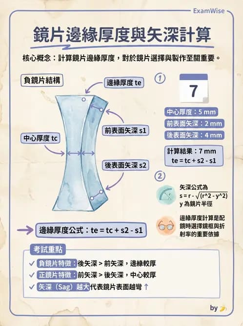 驗光師 - 厚透鏡屈光力計算 - AI 圖文解析預覽