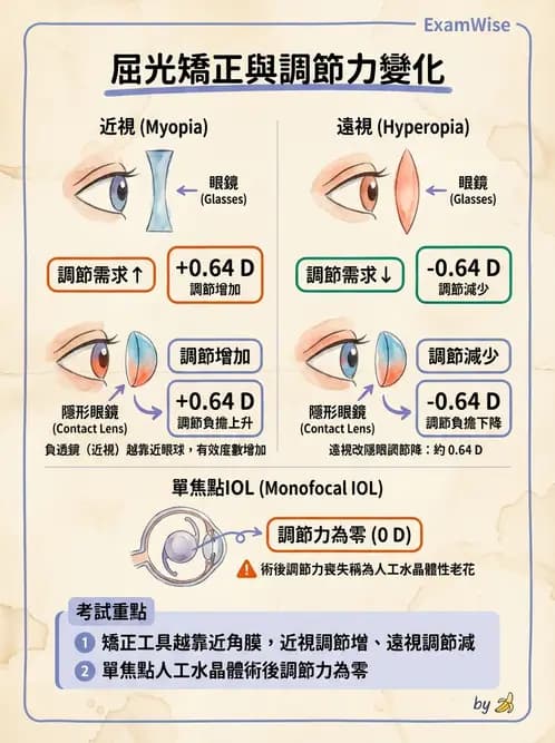 驗光師 - 調節機制與調節量計算 - AI 圖文解析預覽