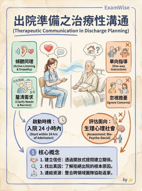 護理師 - 治療性溝通與護病關係 - AI 圖文解析預覽