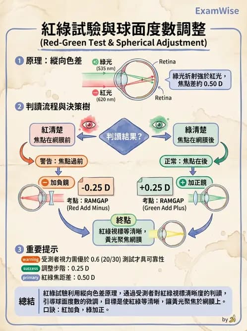 驗光師 - 自覺式驗光流程與球面度判讀 - AI 圖文解析預覽