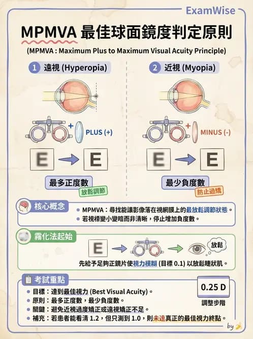 驗光師 - 自覺式驗光流程與球面度判讀 - AI 圖文解析預覽