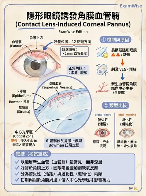 驗光師 - 角膜染色與輪部血管化 - AI 圖文解析預覽