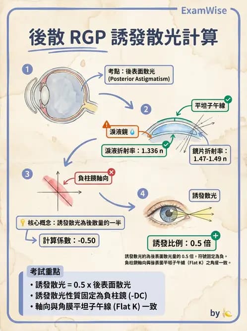 驗光師 - 硬式隱形眼鏡度數與散光計算 - AI 圖文解析預覽