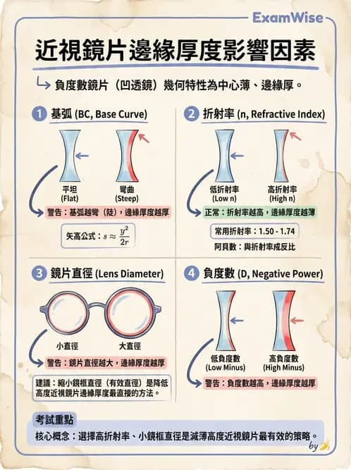 驗光師 - 鏡片材料特性與光學設計 - AI 圖文解析預覽