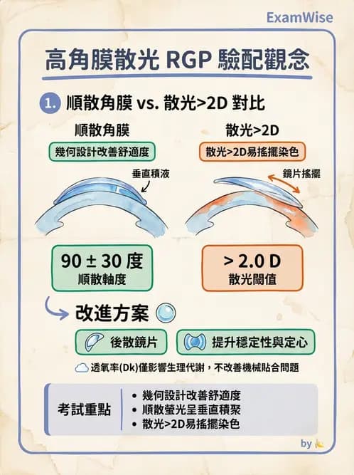 驗光生 - 硬式隱形眼鏡螢光染色評估與特殊臨床適應症 - AI 圖文解析預覽