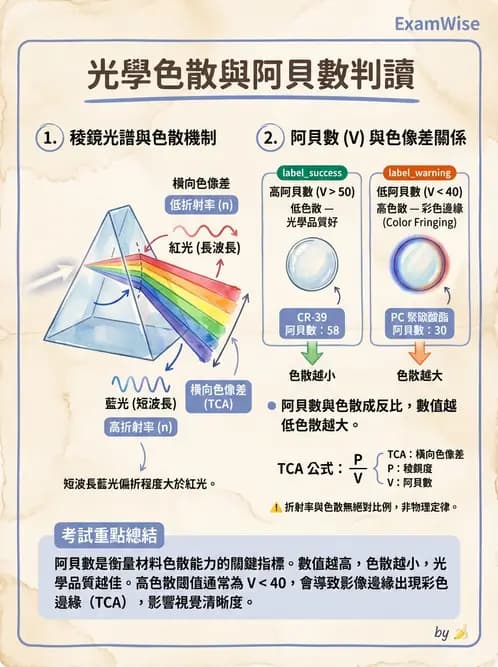 驗光生 - 偏振光、色散與色像差 - AI 圖文解析預覽