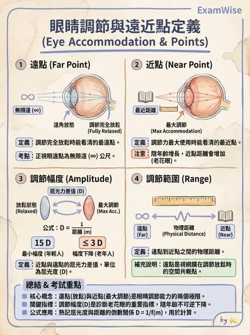 驗光生 - 近視與遠視的分類、成因及眼球光學基礎 - AI 圖文解析預覽
