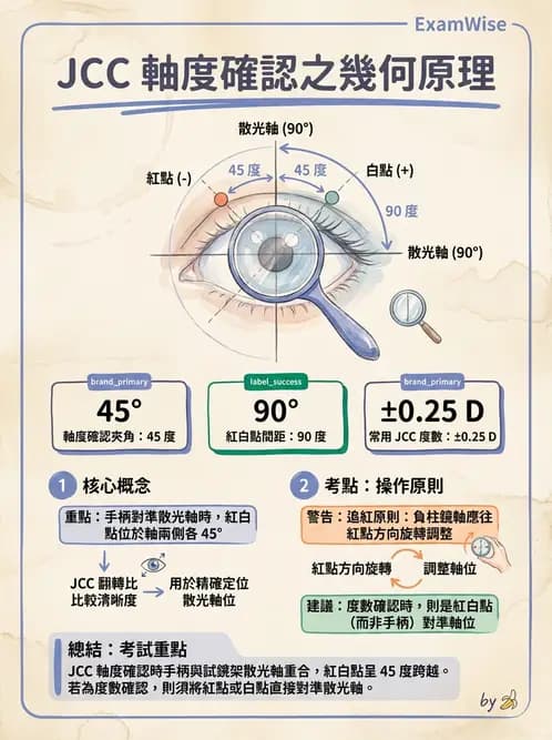 驗光生 - 傑克森交叉圓柱鏡與裂孔板操作 - AI 圖文解析預覽