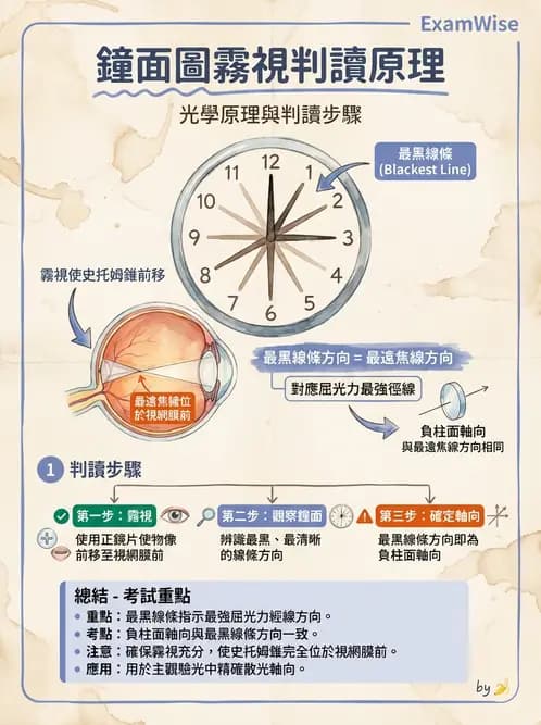 驗光生 - 散光鐘面圖與圖形法檢查 - AI 圖文解析預覽