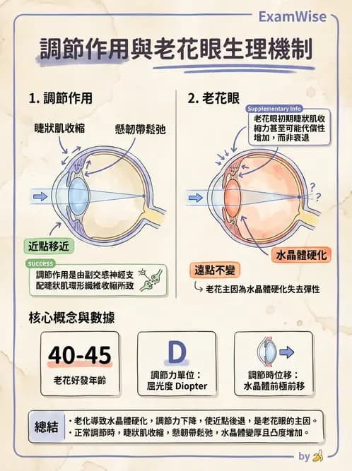 驗光生 - 調節機制與幅度量測原理 - AI 圖文解析預覽