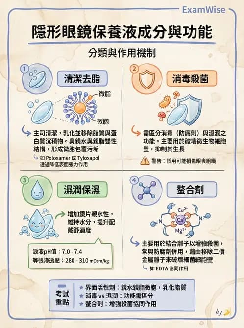 驗光生 - 隱形眼鏡護理液成分與防腐劑 - AI 圖文解析預覽
