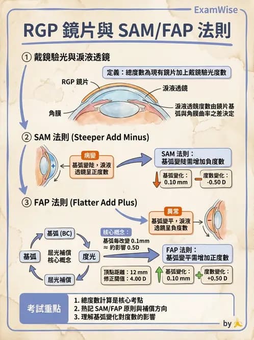 驗光生 - 隱形眼鏡度數計算(硬式RGP淚鏡補償與戴鏡驗光) - AI 圖文解析預覽