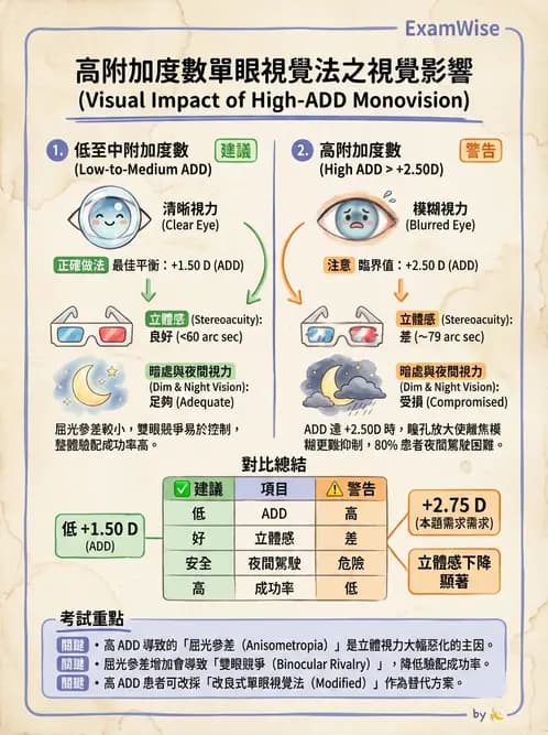 驗光生 - 單眼視覺法(Monovision)原理與驗配 - AI 圖文解析預覽