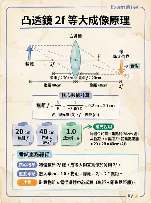 驗光生 - 薄透鏡成像特性與光線追跡 - AI 圖文解析預覽