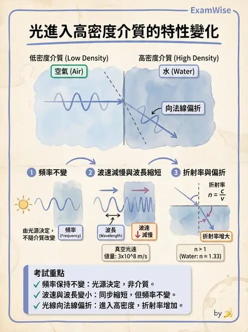 驗光生 - 光的折射定律、全反射與散射現象 - AI 圖文解析預覽