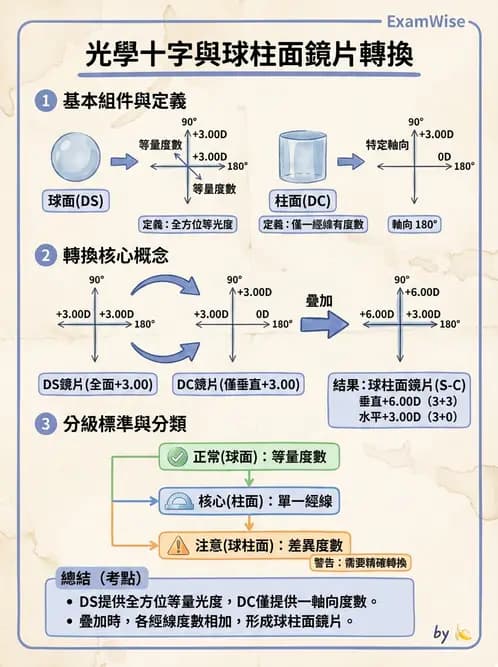 驗光生 - 光學十字讀寫與處方等效轉換 - AI 圖文解析預覽