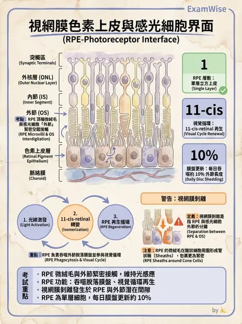 驗光生 - 視網膜組織結構與感光細胞 - AI 圖文解析預覽