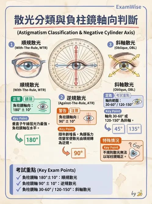 驗光生 - 散光分類、不等視與不等像 - AI 圖文解析預覽