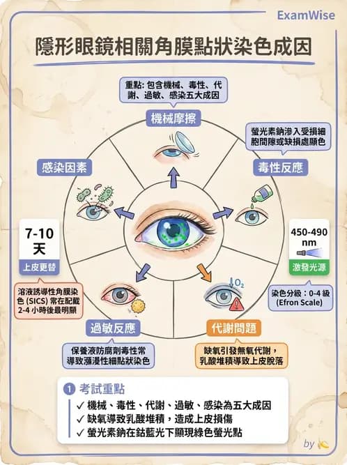 驗光生 - 角膜表面機械性損傷與染色 - AI 圖文解析預覽