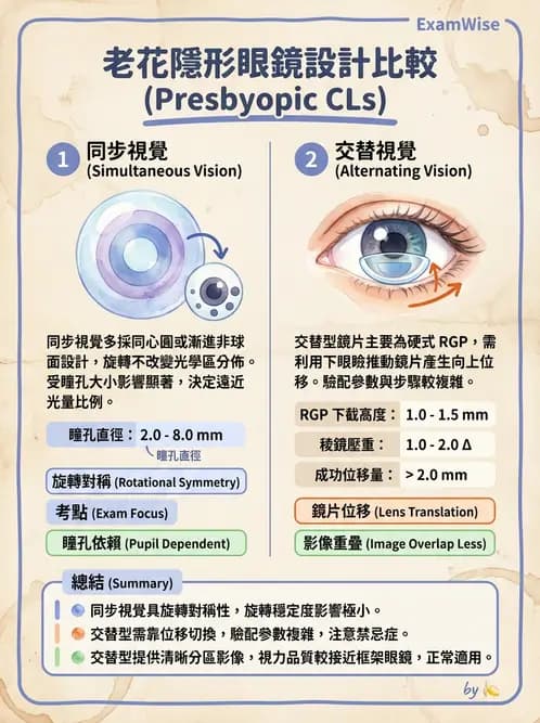 驗光生 - 老花隱形眼鏡設計選擇與適合對象評估 - AI 圖文解析預覽