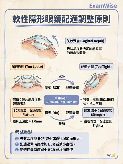 驗光生 - 硬式隱形眼鏡淚液鏡片效應與基弧光學 - AI 圖文解析預覽