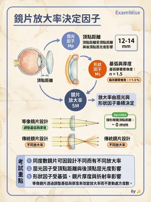驗光生 - 眼鏡放大率與鏡片光學計算 - AI 圖文解析預覽