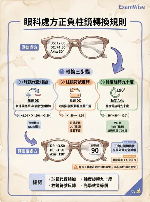 驗光生 - 光學十字讀寫與處方等效轉換 - AI 圖文解析預覽