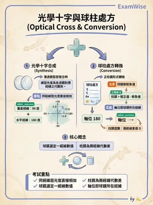 驗光生 - 光學十字讀寫與處方等效轉換 - AI 圖文解析預覽