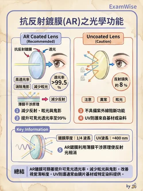 驗光生 - 鏡片鍍膜與光學處理 - AI 圖文解析預覽