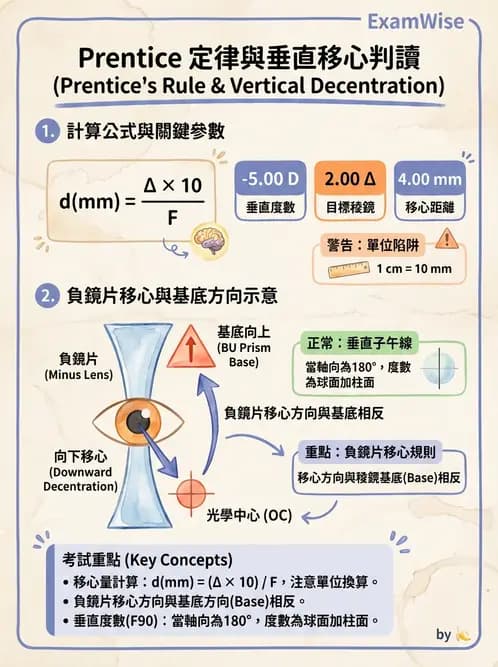 驗光生 - 普氏法則與移心稜鏡效應 - AI 圖文解析預覽
