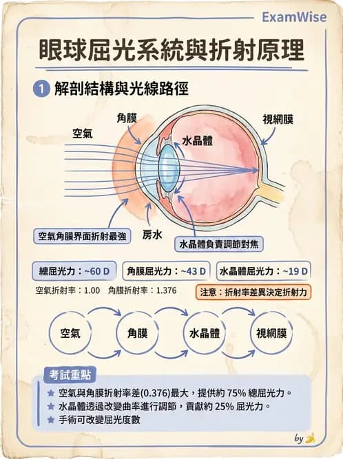 驗光生 - 屈光介質與眼壓調節 - AI 圖文解析預覽