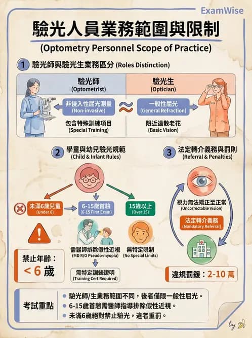 驗光生 - 驗光人員業務範圍與未成年人驗光規定 - AI 圖文解析預覽