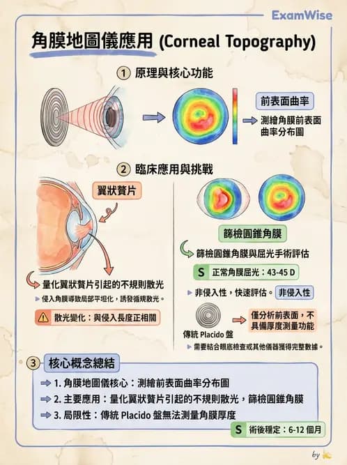 驗光生 - 角膜弧度與地形圖檢查 - AI 圖文解析預覽
