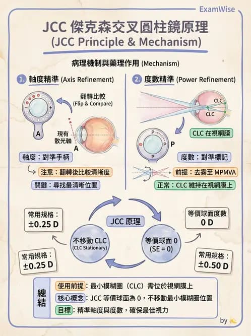 驗光生 - 傑克森交叉圓柱鏡與裂孔板操作 - AI 圖文解析預覽